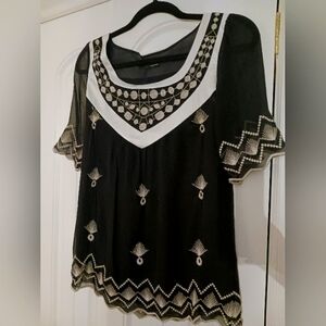 BCBG Embroidered Blouse Size 2